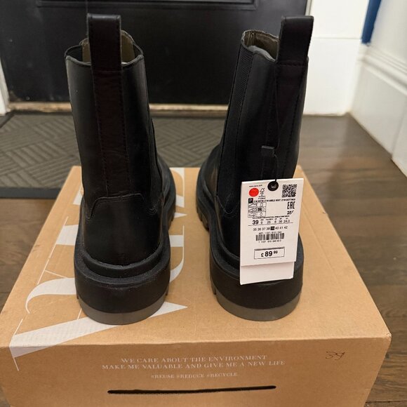 ZARA Ankle Boots with Gray Track Soles - Picture 2 of 5